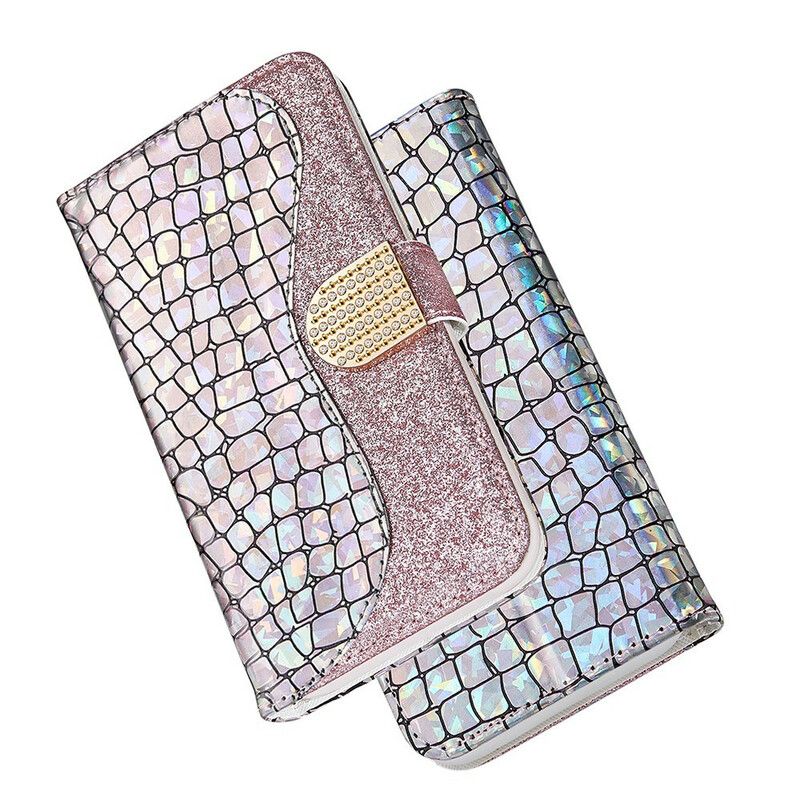 Housse Samsung Galaxy S21 FE Croco Diamants