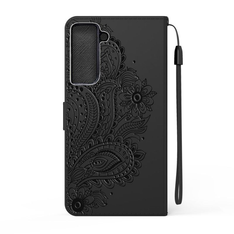 Housse Samsung Galaxy S21 Plus 5g Motif Baroque À Lanière