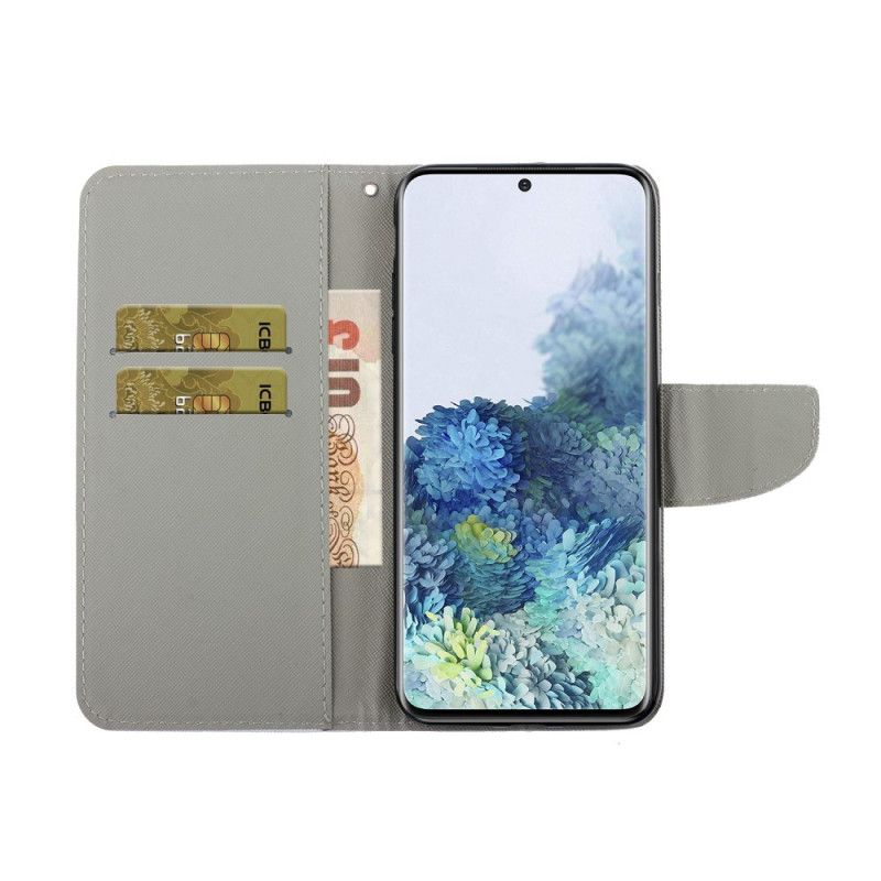 Housse Samsung Galaxy S21 Plus 5g Papillons Floraux Lanière