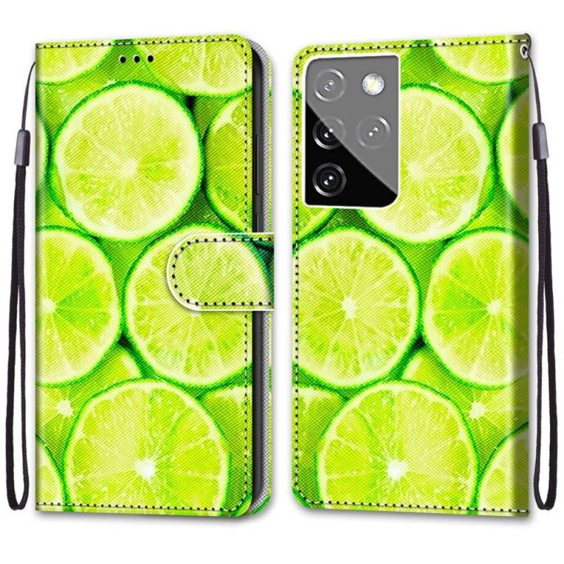 Housse Samsung Galaxy S21 Ultra 5g Citrons Verts