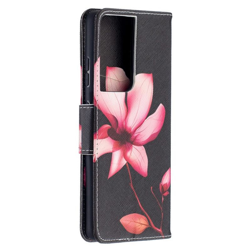 Étui Housse Samsung Galaxy S21 Ultra 5g Fleur Rose