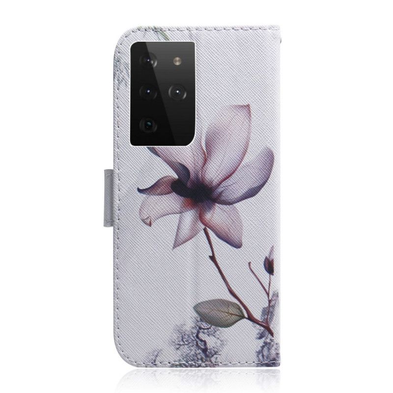 Housse Samsung Galaxy S21 Ultra 5g Fleur Vieux Rose