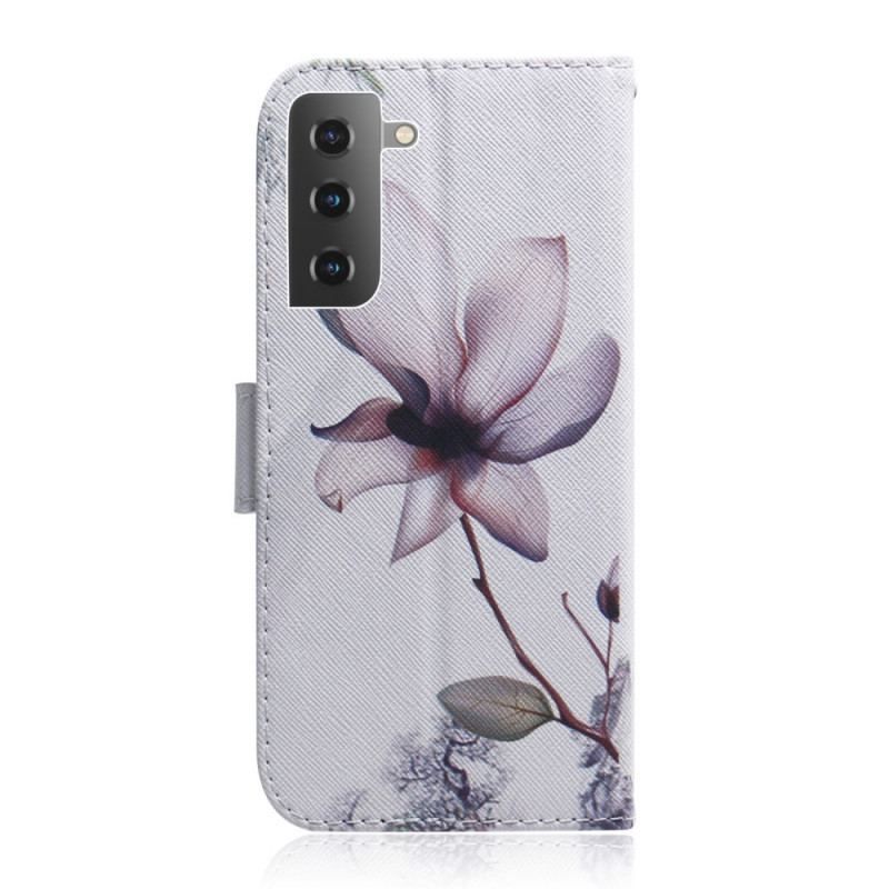 Housse Samsung Galaxy S22 5G Fleur Vieux Rose