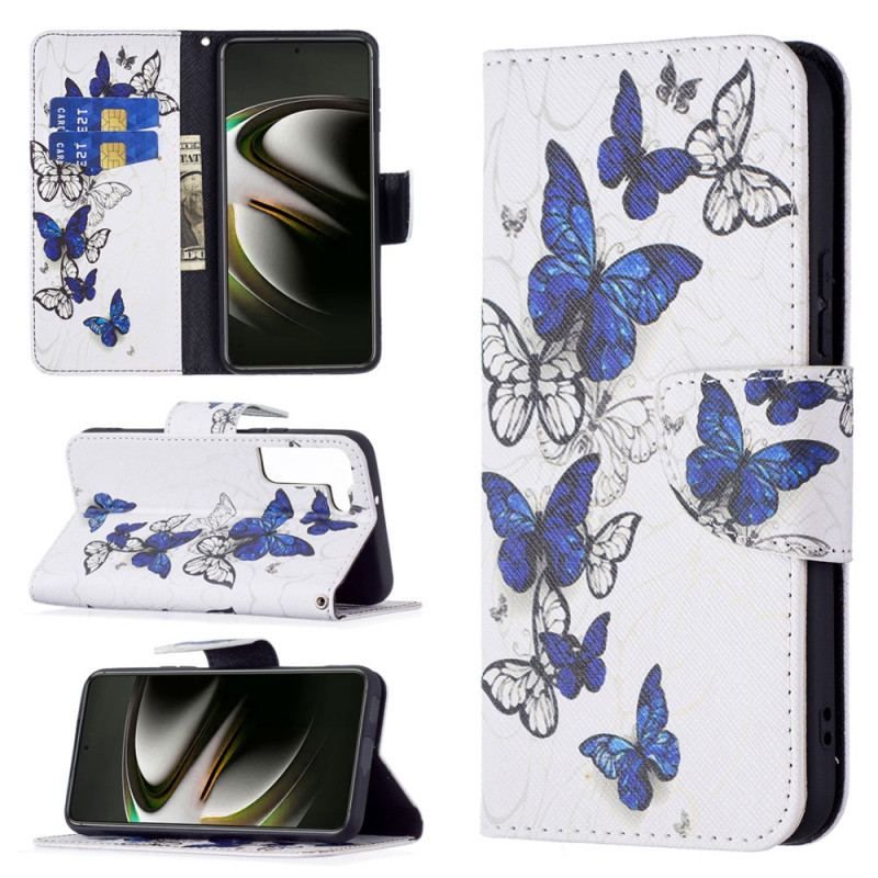 Housse Samsung Galaxy S22 5G Papillons Rois