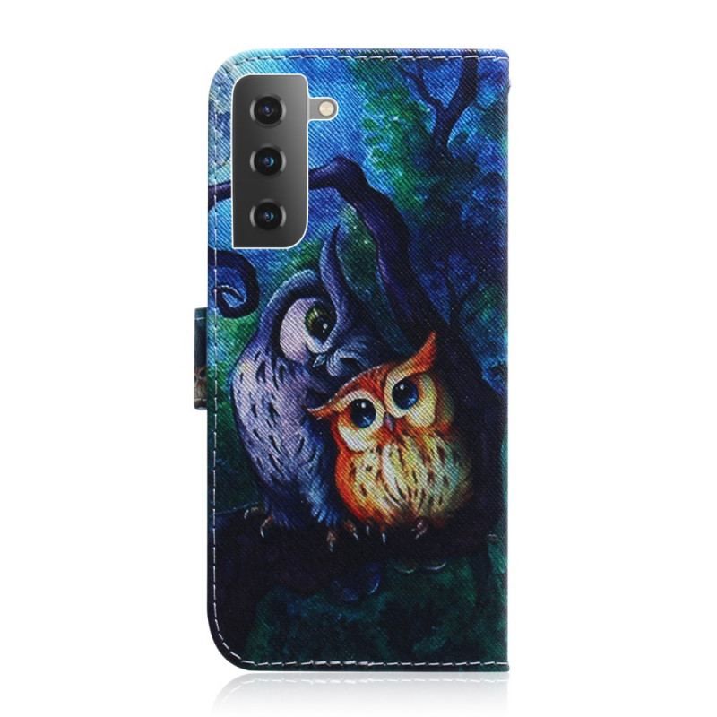 Housse Samsung Galaxy S22 5G Peinture de Hiboux