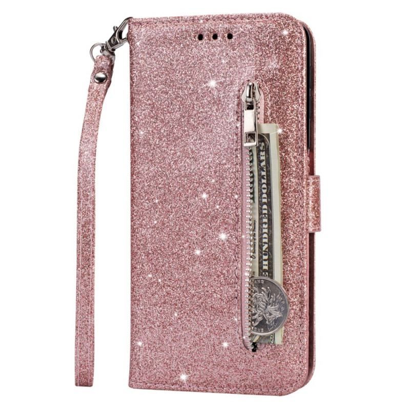 Housse Samsung Galaxy S22 5G Porte-Monnaie Paillettes