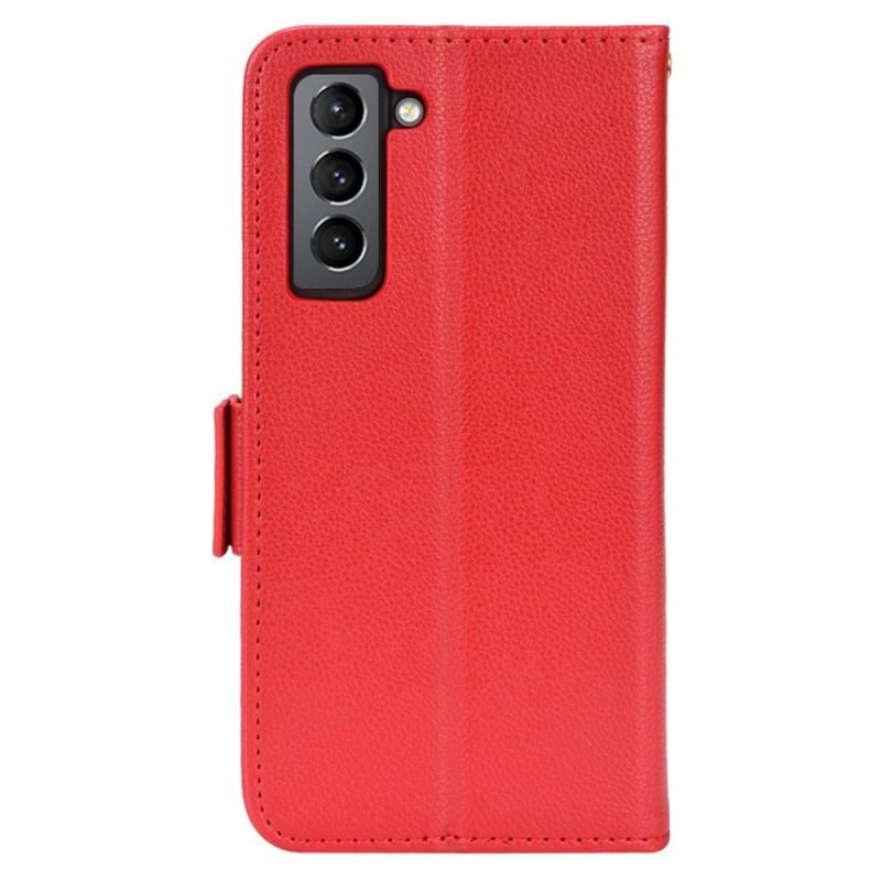 Housse Samsung Galaxy S22 Plus 5G Style Cuir Litchi Design