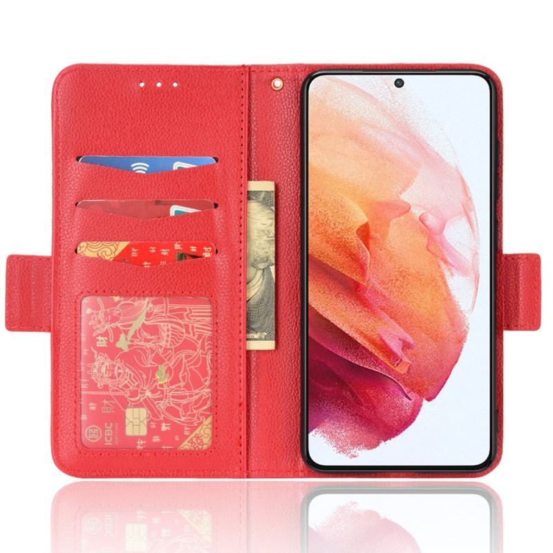 Housse Samsung Galaxy S22 Plus 5G Style Cuir Litchi Design