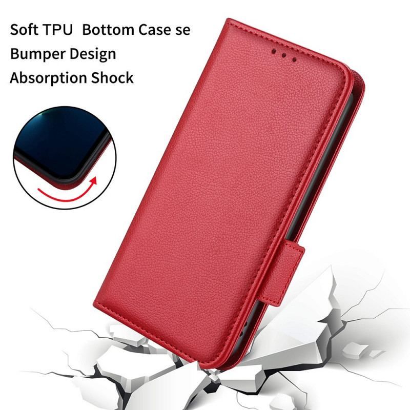 Housse Samsung Galaxy S22 Plus 5G Style Cuir Litchi Design