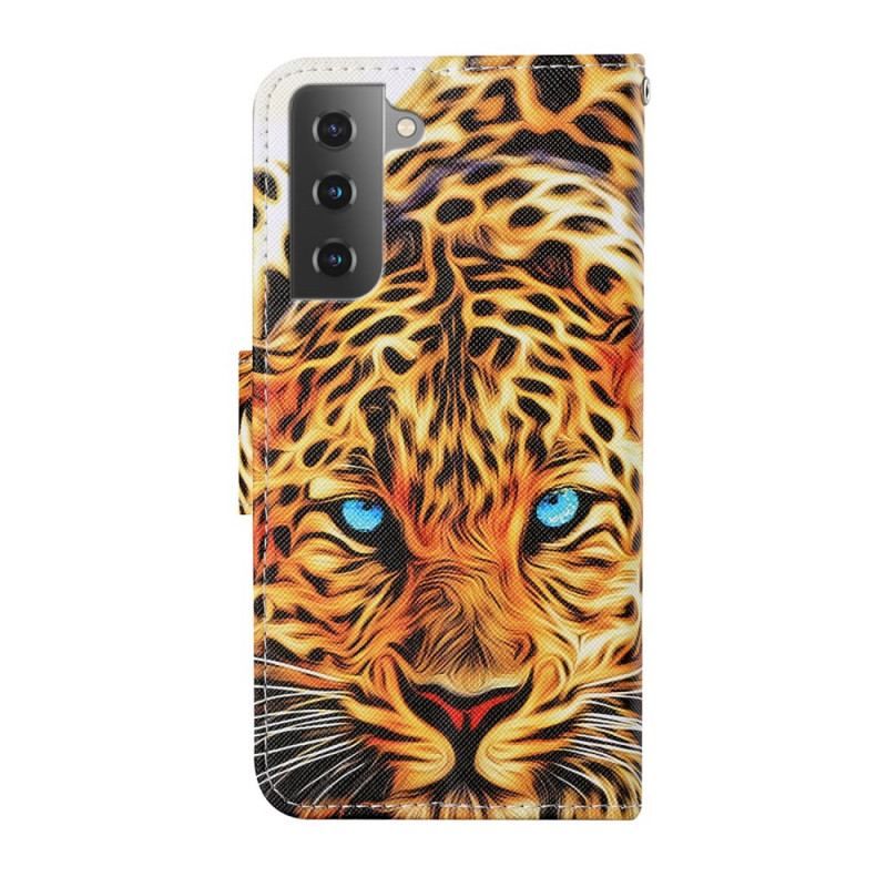 Housse Samsung Galaxy S22 Plus 5G Tigre avec Lanière