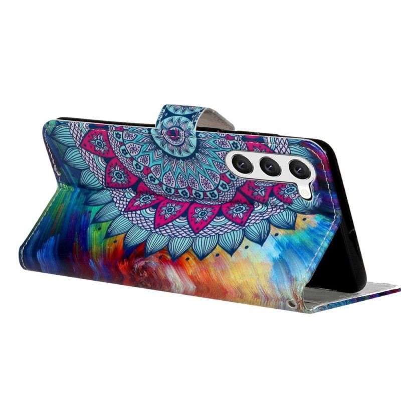 Housse Samsung Galaxy S23 5G Mandala Coloré à Lanière