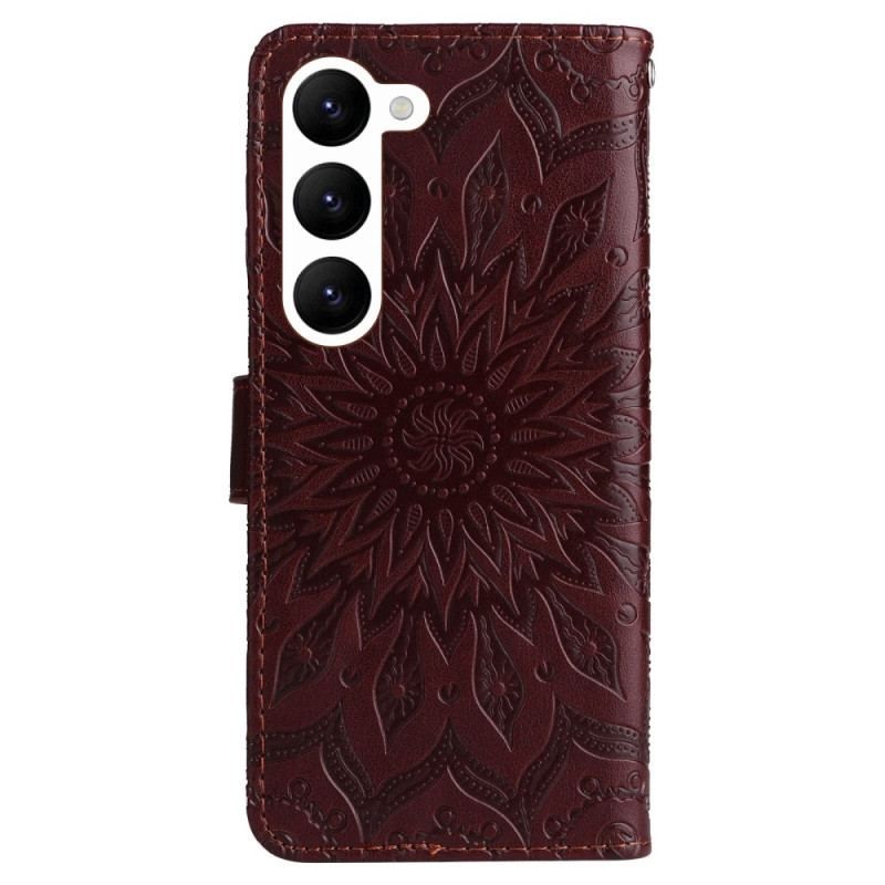 Housse Samsung Galaxy S23 5G Mandala Soleil avec Lanière