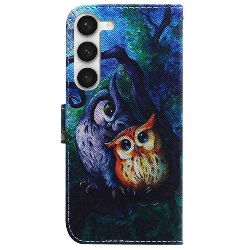 Housse Samsung Galaxy S23 5G Peinture Hiboux