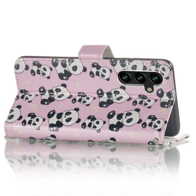 Housse Samsung Galaxy S23 5G Petits Pandas à Lanière