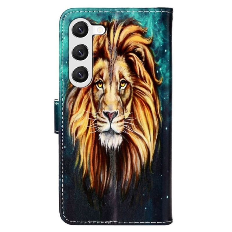 Housse Samsung Galaxy S23 Plus 5G Lion à Lanière