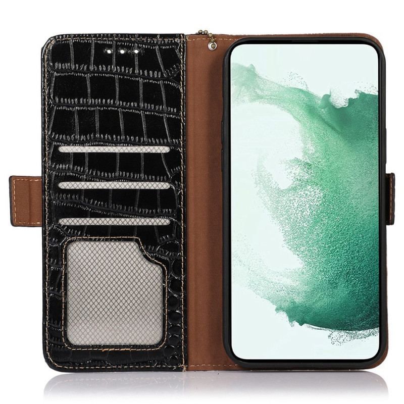 Housse Samsung Galaxy S23 Style Crocodile RFID