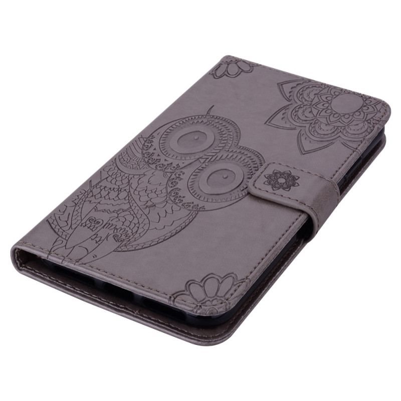 Housse Samsung Galaxy S23 Ultra 5G Hibou Mandala et Lanière