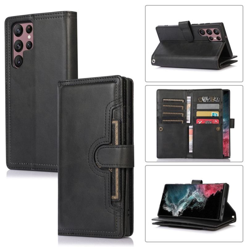 Housse Samsung Galaxy S23 Ultra 5G Multi-Cartes et Pochette Frontale