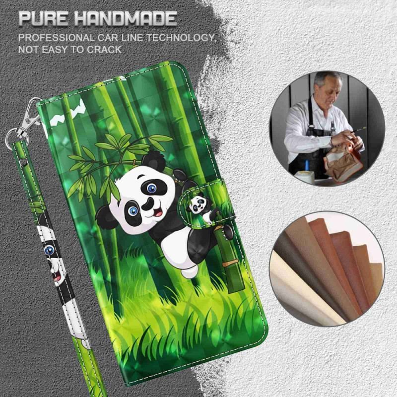 Housse Samsung Galaxy S23 Ultra 5G Panda Bambou à Lanière