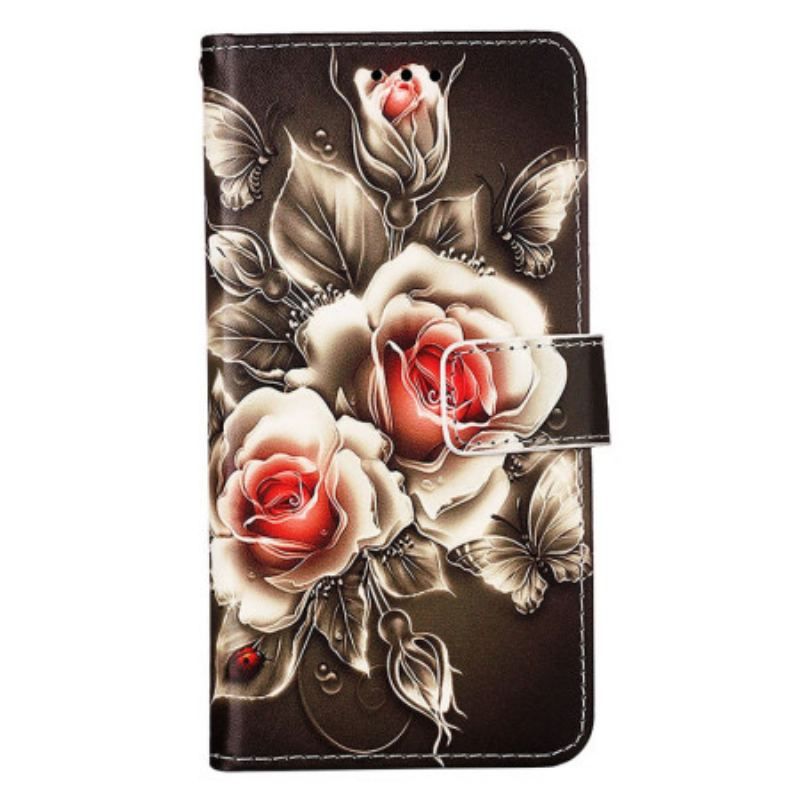 Housse Samsung Galaxy S23 Ultra 5G Roses Dorées