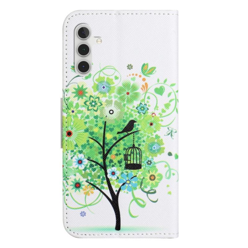 Housse Samsung Galaxy S24 5G Arbre Vert à Lanière