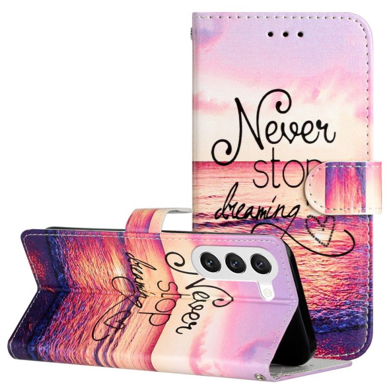 Housse Samsung Galaxy S24 5G Midnight Never Stop Dreaming à Lanière