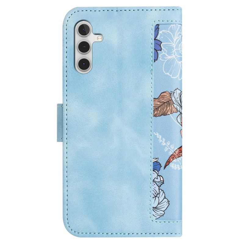 Housse Samsung Galaxy S24 5G Motif Floral Artistique à Lanière