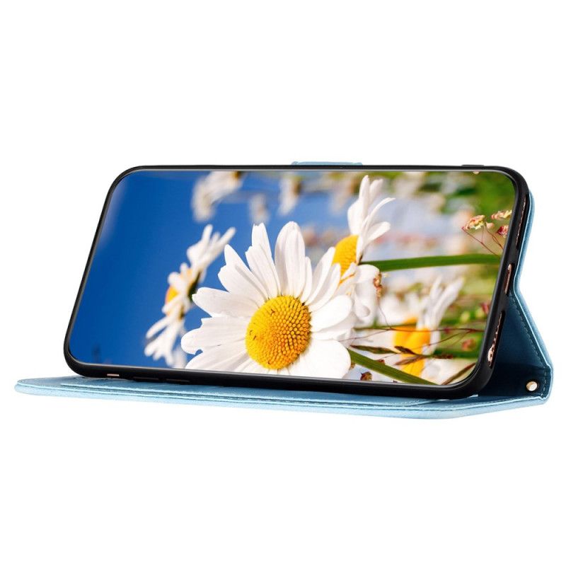 Housse Samsung Galaxy S24 5G Motif Floral Artistique à Lanière