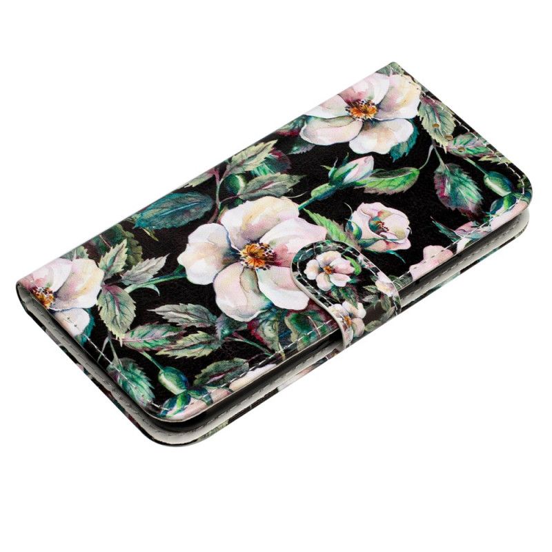 Housse Samsung Galaxy S24 5G Motif Magnolia à Lanière