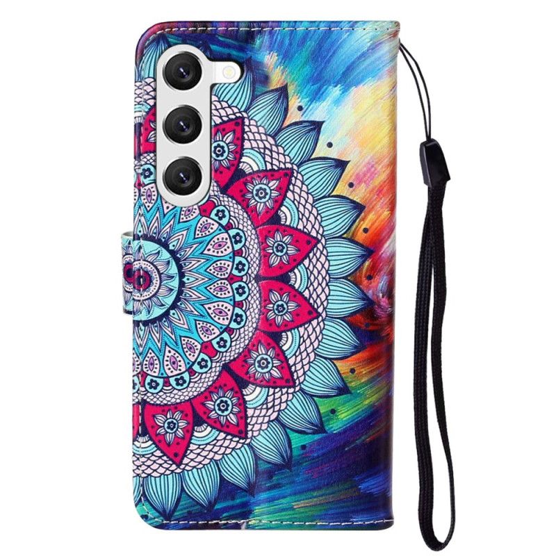 Housse Samsung Galaxy S24 5G Motif Mandala à Lanière