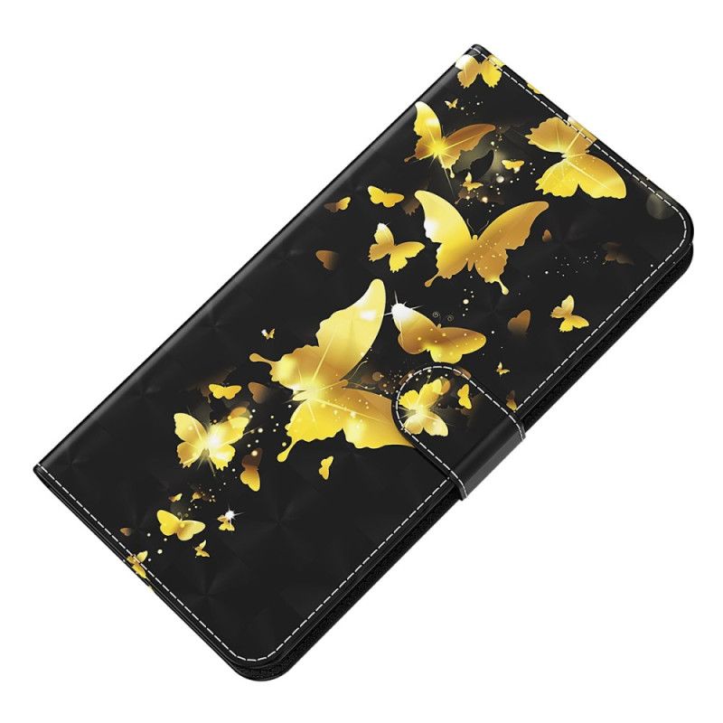 Housse Samsung Galaxy S24 5G Papillons Dorés