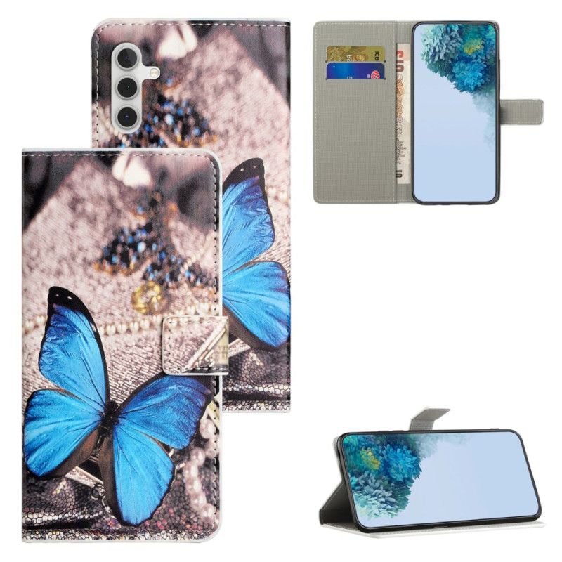 Housse Samsung Galaxy S24 FE Papillon Bleu