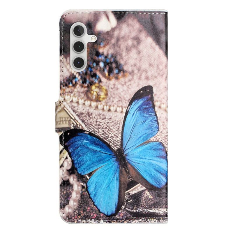 Housse Samsung Galaxy S24 FE Papillon Bleu