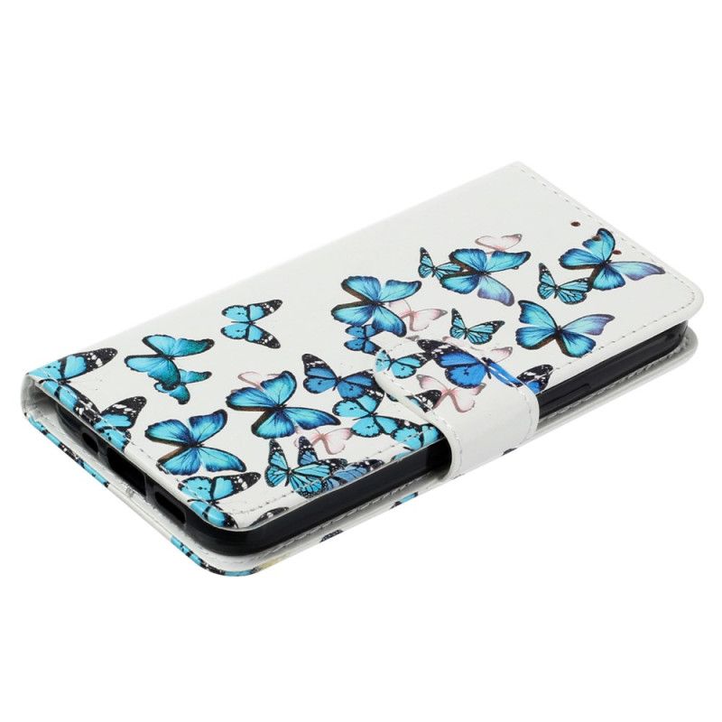 Housse Samsung Galaxy S24 FE Papillons Bleus en Vol