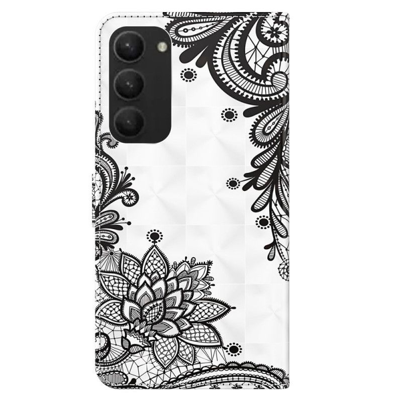 Housse Samsung Galaxy S24 Plus 5G Fleur de Dentelle à Lanière