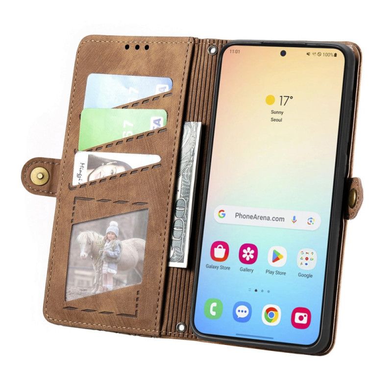 Housse Samsung Galaxy S24 Plus avec Motif géométrique et Porte-Monnaie