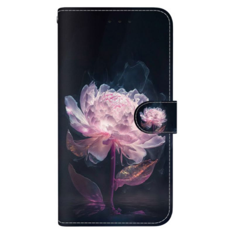 Housse Samsung Galaxy S24 Plus Pivoine Pourpre à Lanière