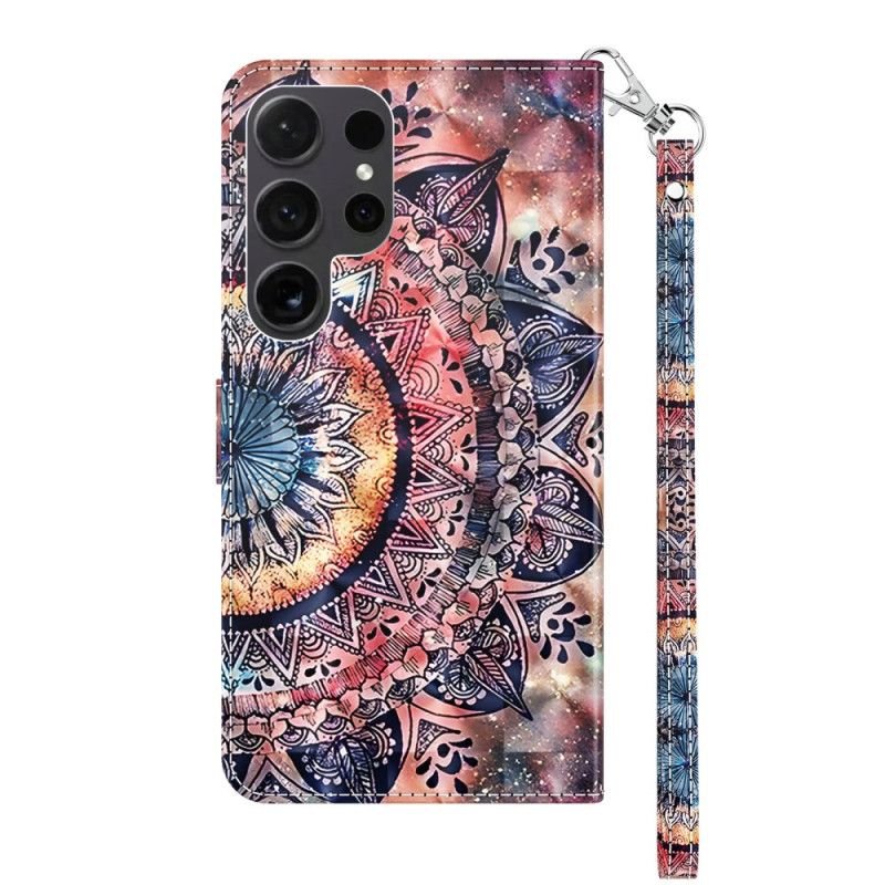 Housse Samsung Galaxy S24 Ultra 5G Mandala Coloré à Lanière