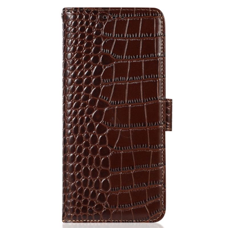 Housse Samsung Galaxy S24 Ultra 5G Style Crocodile avec Technologie de Blocage RFID