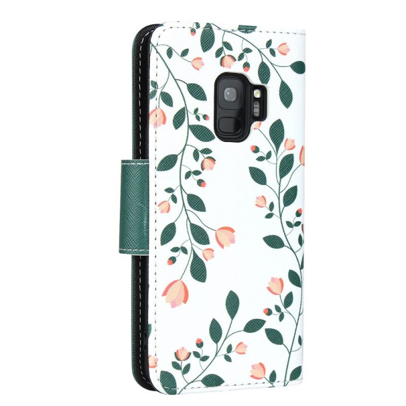 Housse Samsung Galaxy S9 Fleurettes À Lanière