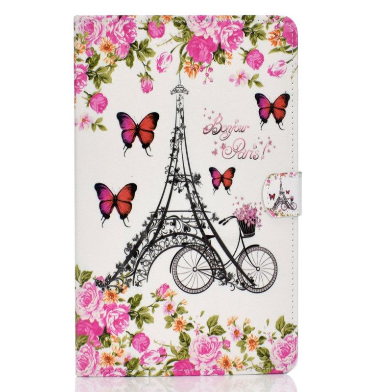 Housse Samsung Galaxy Tab A 10.1 (2019) Tour Eiffel Vélo