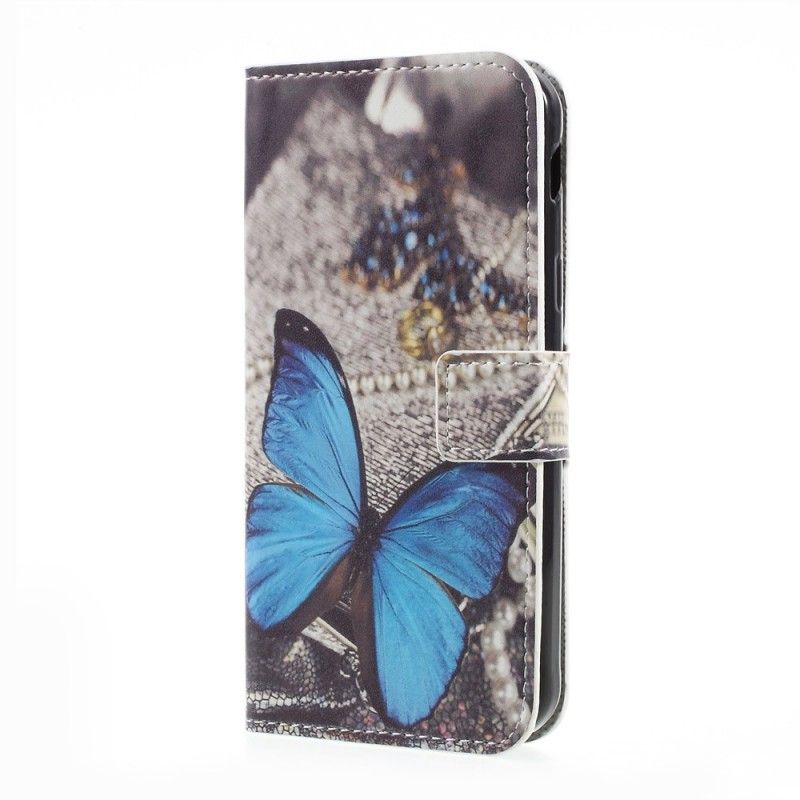 Housse Samsung Galaxy Xcover 4 Papillon Bleu