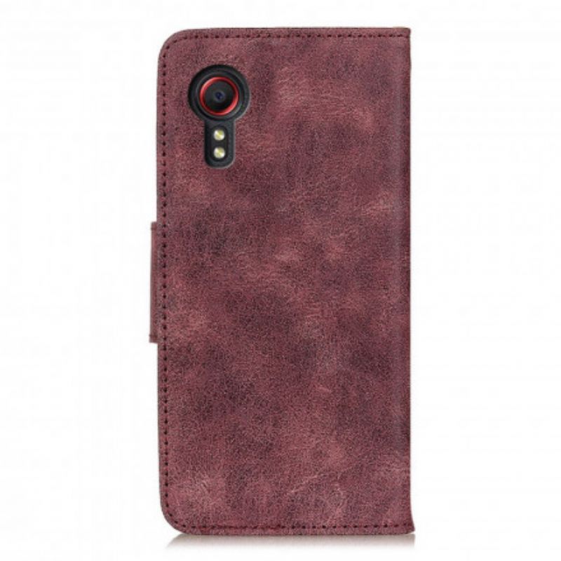 Housse Samsung Galaxy XCover 5 Cuir Fendu Vintage