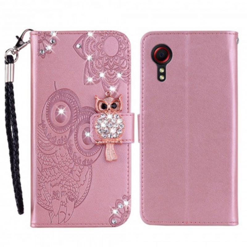 Housse Samsung Galaxy XCover 5 Hibou Mandala Et Breloque