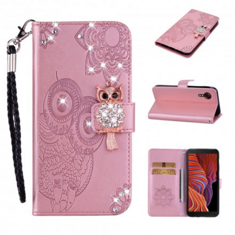 Housse Samsung Galaxy XCover 5 Hibou Mandala Et Breloque