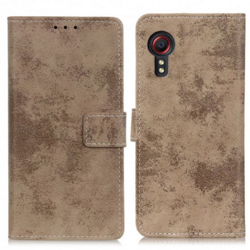 Housse Samsung Galaxy XCover 5 Simili Cuir Vintage