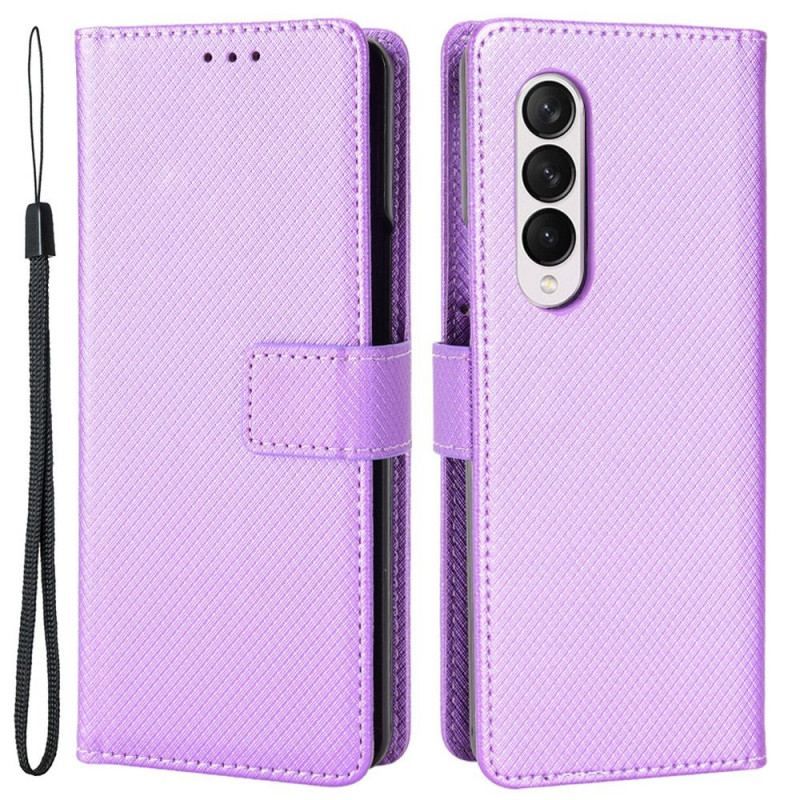 Housse Samsung Galaxy Z Fold 4 Diamond à Lanière