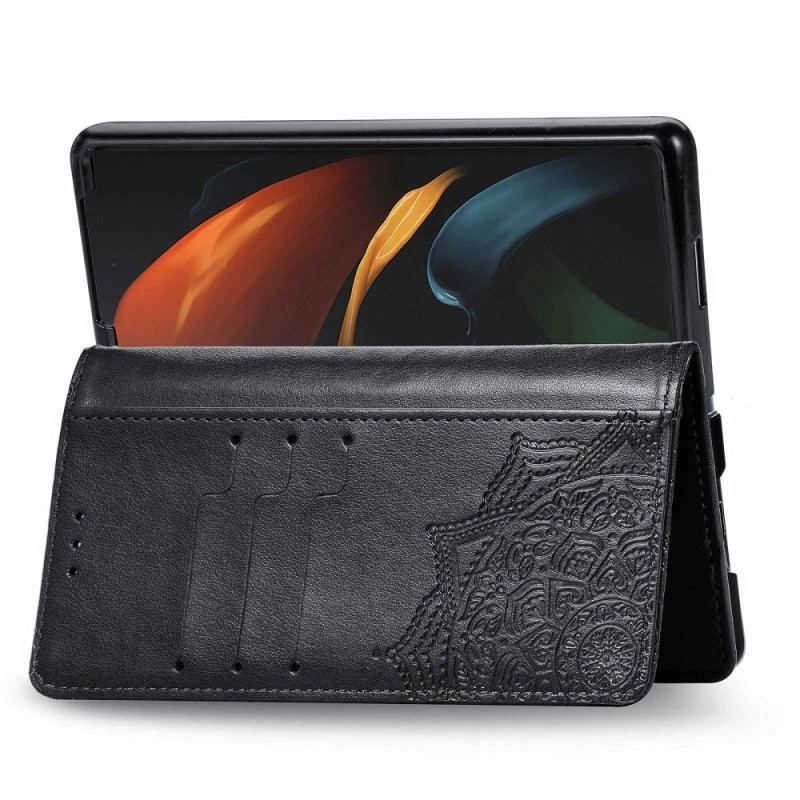 Housse Samsung Galaxy Z Fold 4 Mandala Moyen Âge à Lanière