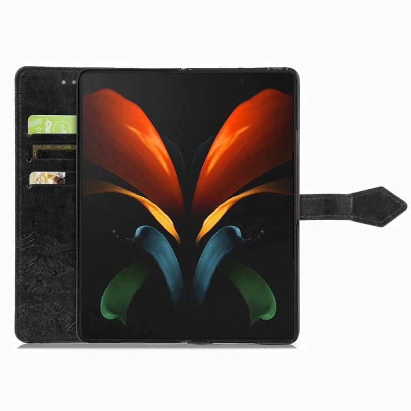 Housse Samsung Galaxy Z Fold 4 Mandala Moyen Âge à Lanière