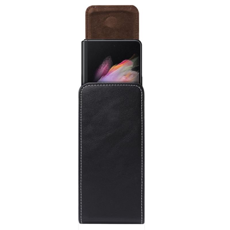 Housse Samsung Galaxy Z Fold 4 Pochette Ceinture Cuir Microfibre